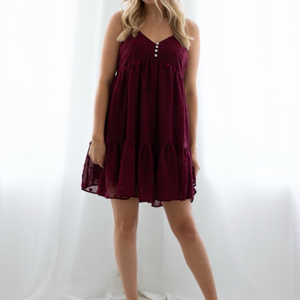 Entro Burgundy Mini Dress